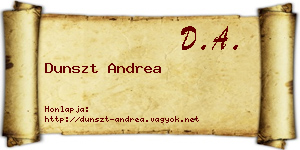 Dunszt Andrea névjegykártya